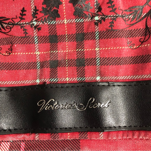 Victoria  secret shoulder Tote bag red black plaid. 15”WX18LX11”H - Picture 5 of 6